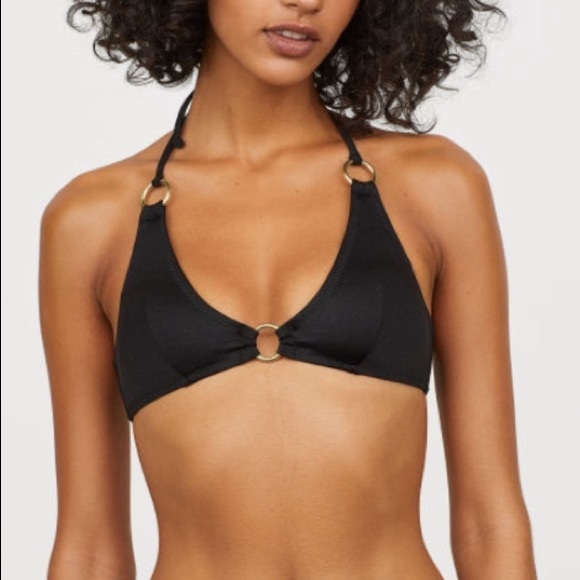 Beach Bunny Other - Beach Bunny Black/Gold Ring Bikini Top SMALL